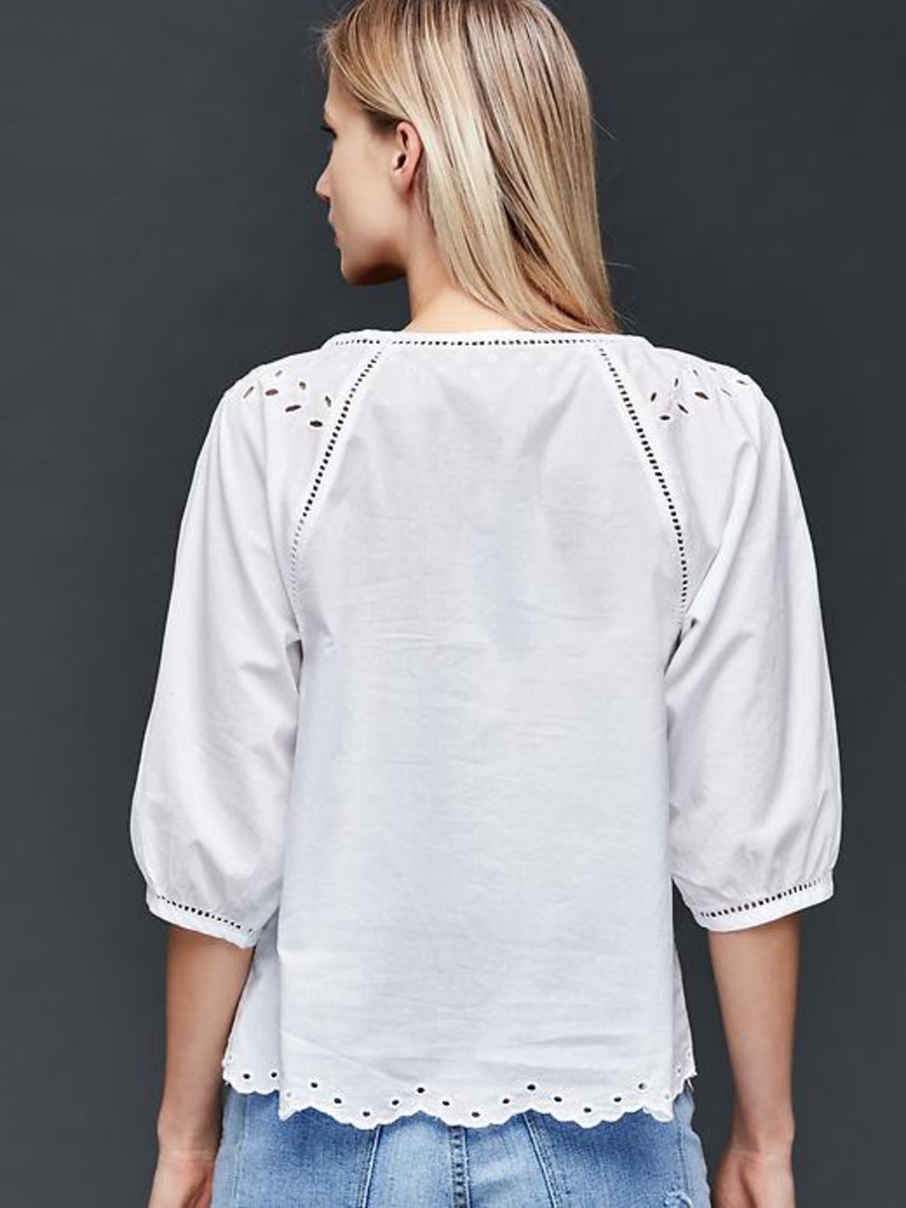 GAP White Cotton Eyelet Top - Picture 3 of 10